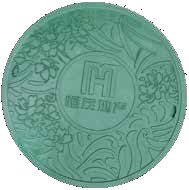 Custom branded SMC manhole cover with client logo tooling