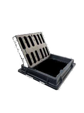 SMC composite gully grating, hinged, Class D
